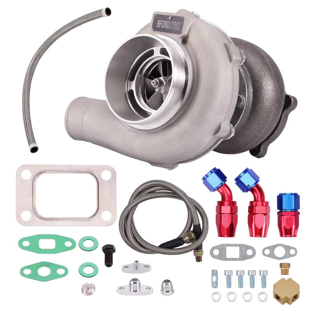 Universel turbo med olierør til GT30 GT3076 GT3037 T3 A/R .60 500hk