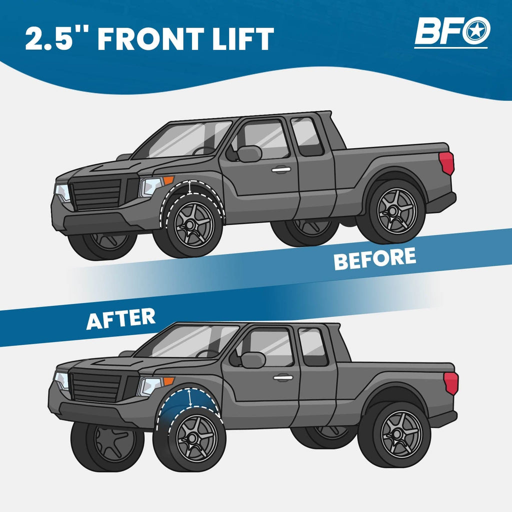 2,5-tums höjningssats med fjäderben och stötdämpare, lämplig för Ford F-150 4WD 2004-2008