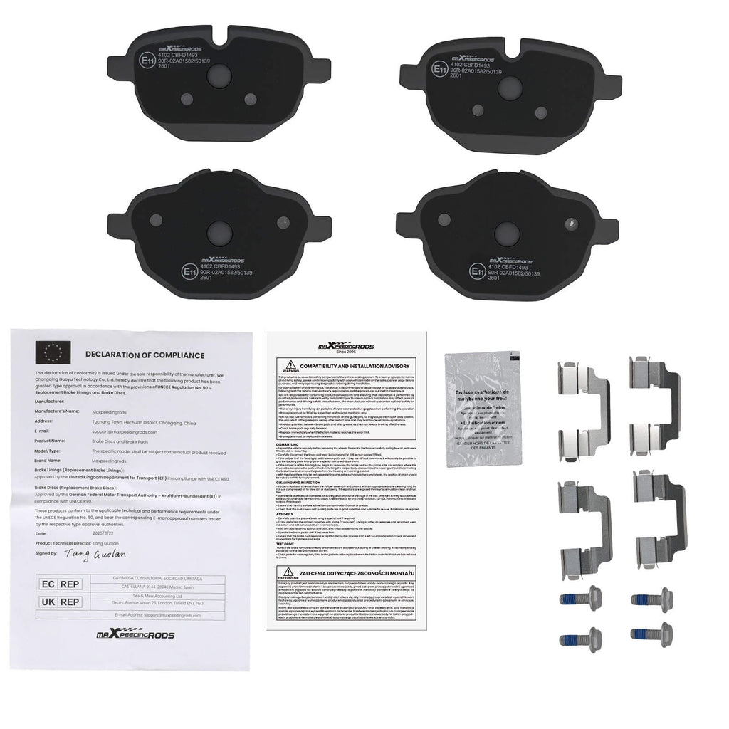 Bakbremsklosser egnet for BMW X3 X4 X5 Z4 i8 iX3, 5/6 GT/7-serie alle modeller 2009-2025