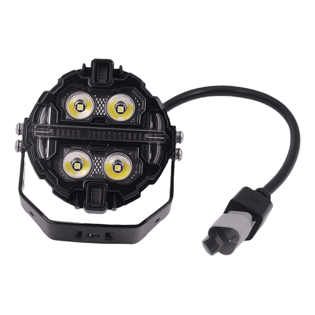 LED-fjernlysett 3,5 tommer rund 160W RGB DRL 270 grader IP68 12V Crosshair, egnet for offroad 4x4, Toyota Hilux, Ford Ranger