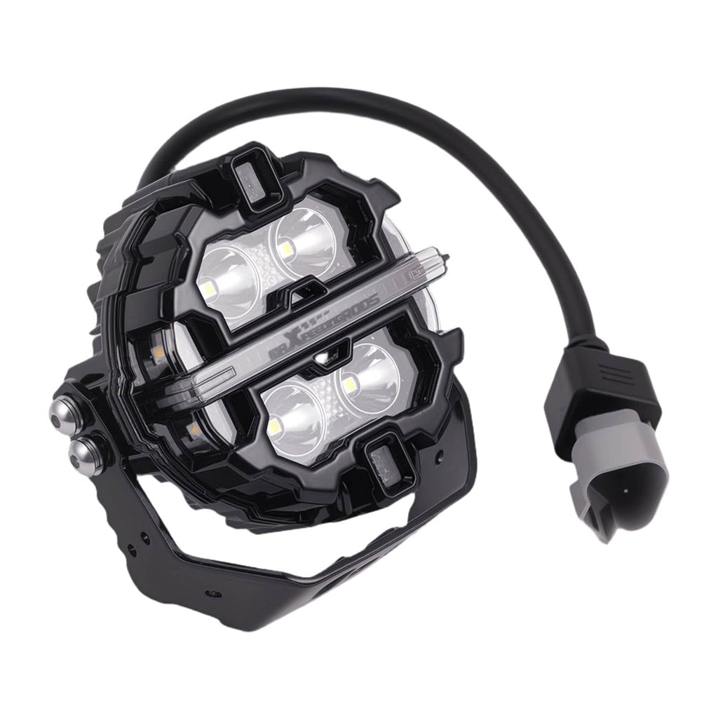 LED-fjernlysett 3,5 tommer rund 160W RGB DRL 270 grader IP68 12V Crosshair, egnet for offroad 4x4, Toyota Hilux, Ford Ranger