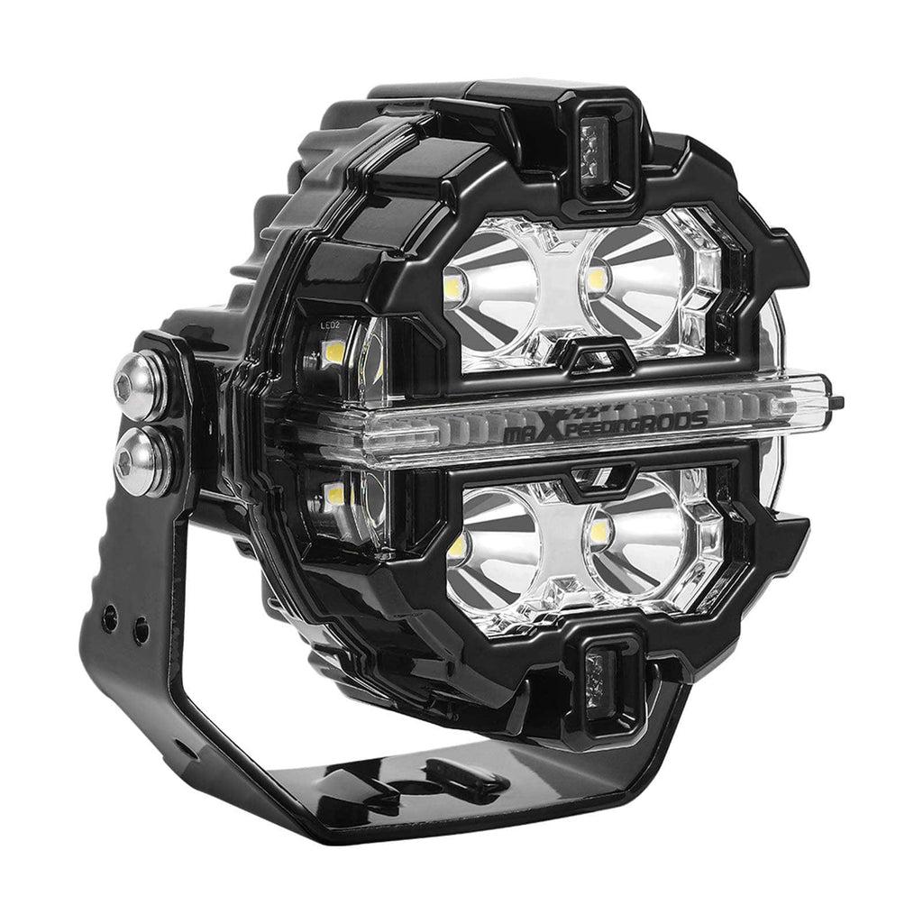 LED-fjernlyssæt 3,5 tommer rund sort 160W DRL 270 grader IP68 9-32V Crosshair til 4x4, offroad, bil og lastbil