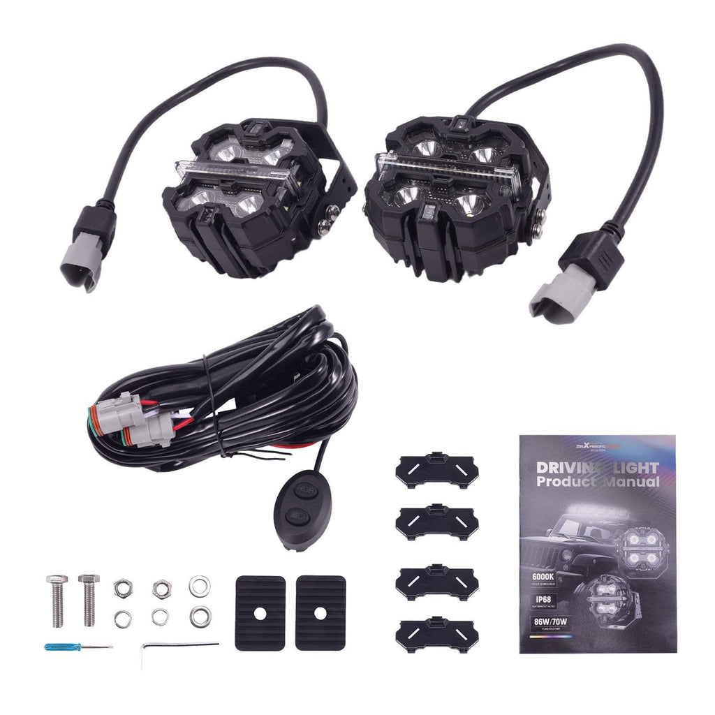LED-työvalo 160W RGB DRL Valkoinen/Keltainen 3,5" SUV ATV Marine Vene IP68