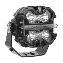 Last bildet i gallerivisningen, LED-ekstralyssett 3,5 tommer firkantet svart 160 W RGB DRL oransje/hvitt 270 grader IP68 12 V Crosshair for offroad