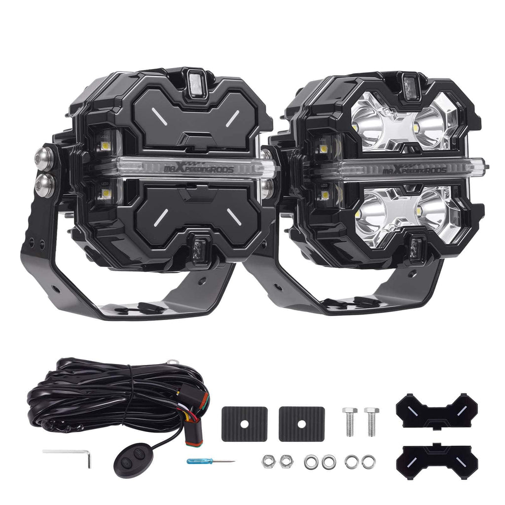 LED-lisävalosarja 3,5 tuumaa neliö 160W 19200LM DRL kapea keila side shooters 270 astetta IP68 9-32V maastoajoneuvoihin ja traktoreihin