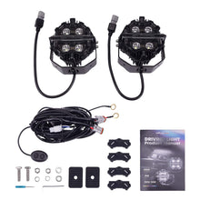 Lataa kuva Galleria-katseluun, 5 tuuman LED-ajovalo RGB DRL, maastoauto 4x4, vene, kohdevalo 270°, 6000K, 12V, IP68