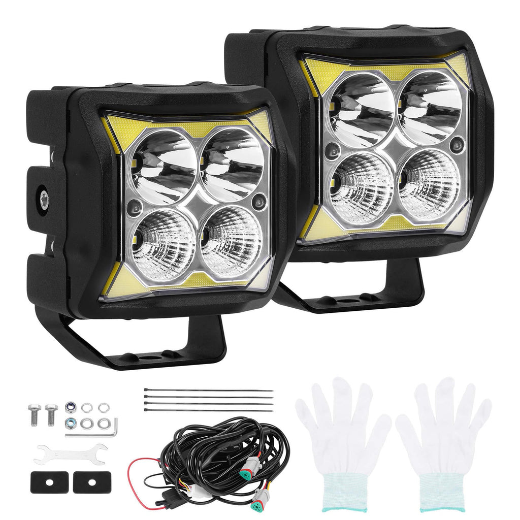 LED-arbejdslampe 110W 11040LM 4x spot og flood IP68 til offroad og ATV
