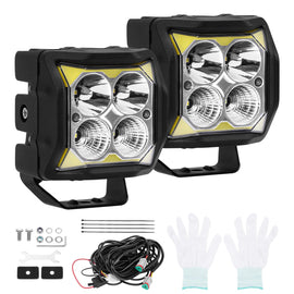LED-arbeidslys 110W 11040LM 4x spot og flom IP68 for offroad og ATV