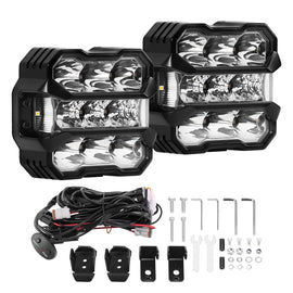 4x LED-arbetsbelysning offroad spot och flood för bil och lastbil