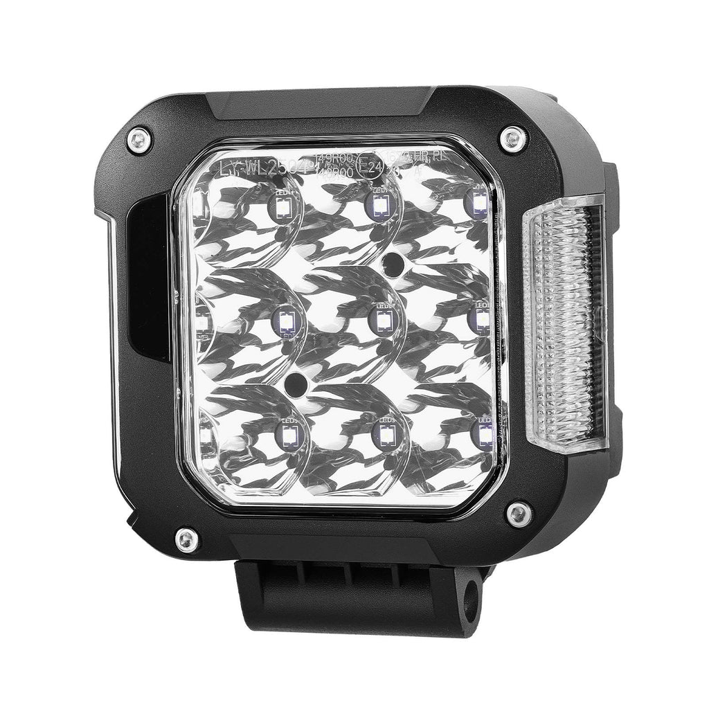2x LED-extraljus 4 tum med gult varselljus (DRL) för offroad, SUV och lastbil