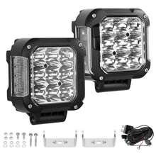 Ladda upp bild till gallerivisning, 2x LED-extraljus 4 tum med gult varselljus (DRL) för offroad, SUV och lastbil