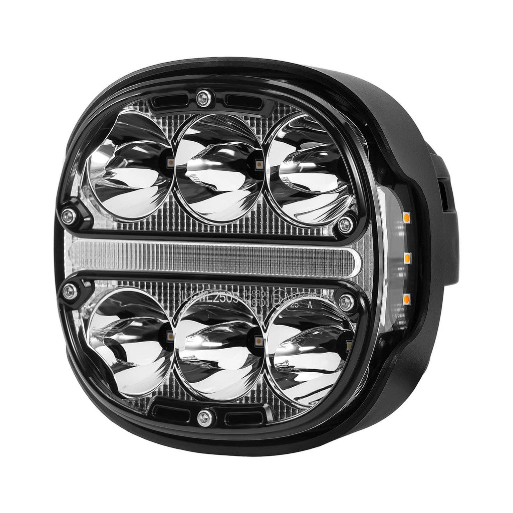 2x 5 LED-lisäkaukovalo keltaisella päiväajovalolla (DRL) maastoautoille, katumaastureille ja kuorma-autoille