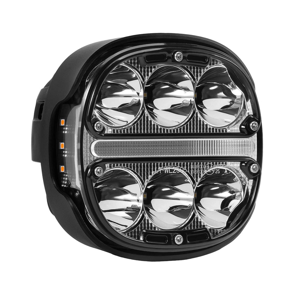 2x 5 LED-lisäkaukovalo keltaisella päiväajovalolla (DRL) maastoautoille, katumaastureille ja kuorma-autoille