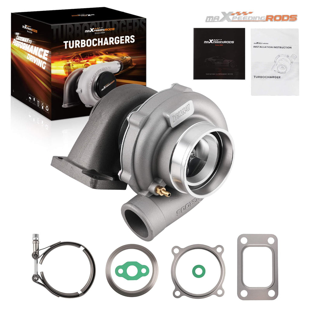Universell turbo GT3582 GT35 anti-surge T3-fläns V-band A/R 0.63/0.70 upp till 600 hk för 4/6-cylindrig 2.5L-6.0L