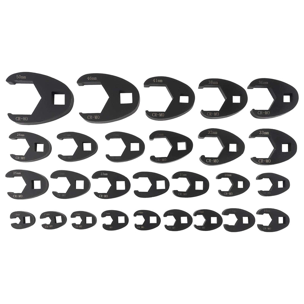 Hylsnyckelsats 32 delar 10-50 mm kolstål med ledhandtag och förlängare