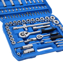 Ladda upp bild till gallerivisning, 94-delars CRV-stål hylsnyckelsats 1/4" 1/2" med spärrskaft, stjärn-, insex- och förlängare 4-32mm