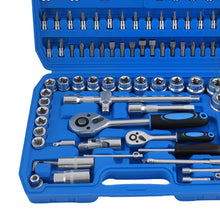 Ladda upp bild till gallerivisning, 94-delars CRV-stål hylsnyckelsats 1/4" 1/2" med spärrskaft, stjärn-, insex- och förlängare 4-32mm
