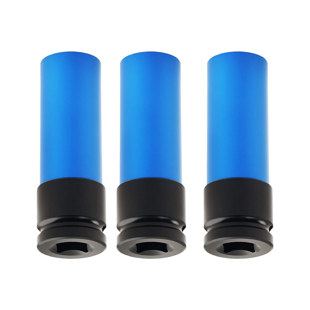 3 kpl 1/2" 17 mm iskuistukkaa käsiruuvinvääntimille, CR-MO 85 mm