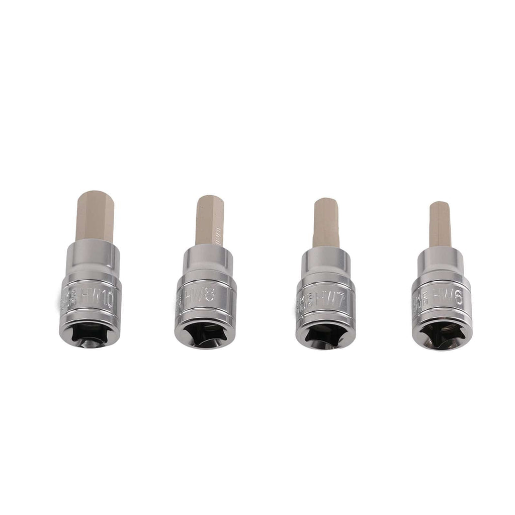 9 insexnycklar 2-10mm sexkantigt kromvanadinstål professionell 3/8 48mm