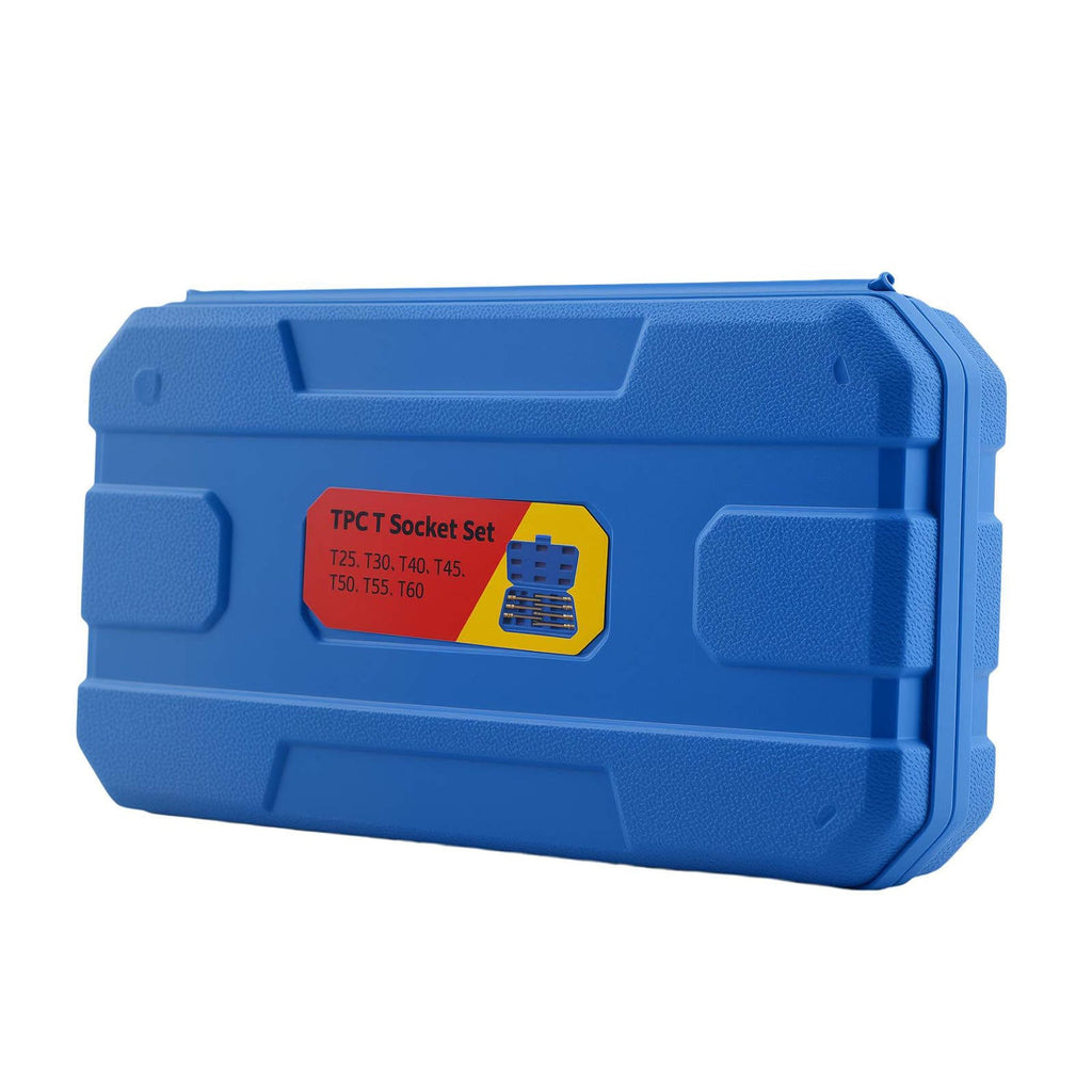 Sæt med 8 lange Torx-topnøgler 3/8" drev T25-T60 110 mm professionelt CRV-stål