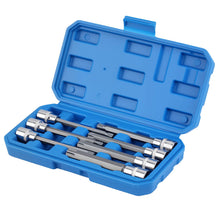 Indlæs billede til gallerivisning Sæt med 8 lange Torx-topnøgler 3/8" drev T25-T60 110 mm professionelt CRV-stål