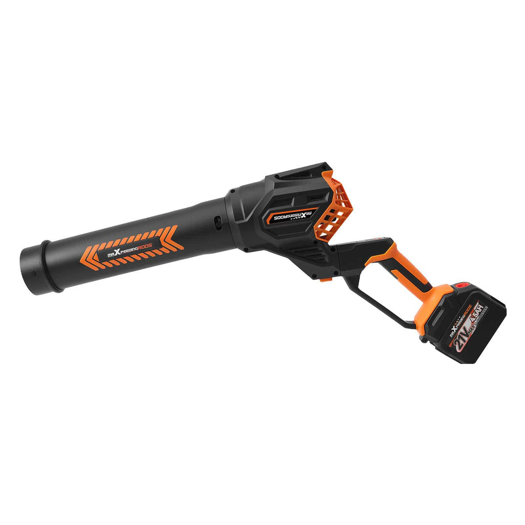 Puhallin 21V 4500mAh 580 CFM 160 MPH Ergonominen muotoilu 2 akkua