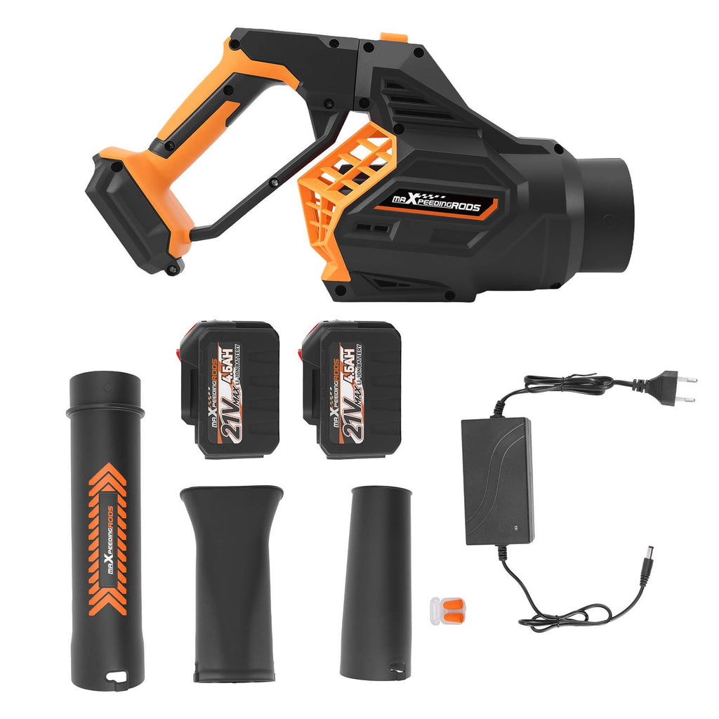 Puhallin 21V 4500mAh 580 CFM 160 MPH Ergonominen muotoilu 2 akkua