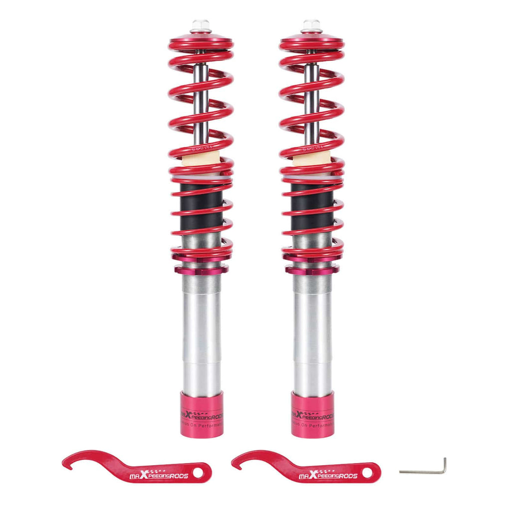 Etujousitussarja (2 kpl) sopii BMW 5-sarjan E39-sedaniin 1995-2003 | Korkeussäädettävät coiloverit, madallus 0-25 mm