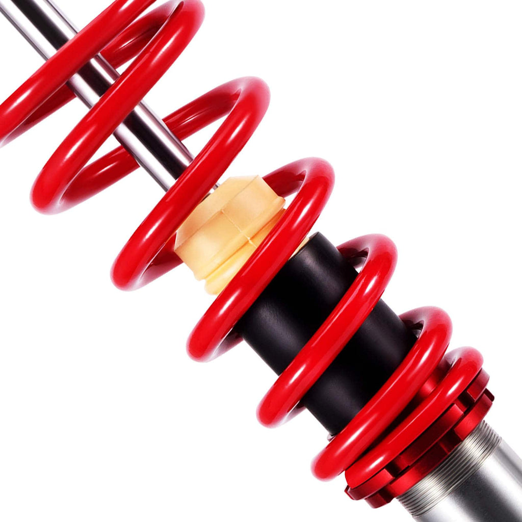 Skruppsats fram (2 stycken) lämplig för VW Transporter T5 T6 T6.1 (2003-2024) | Höjdjusterbara coilovers, T26/T28/T30
