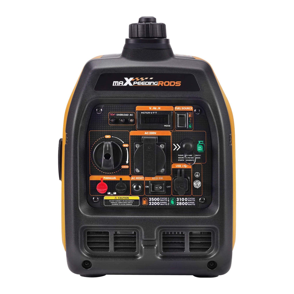 3200W/3500W Aggregat Generator LPG & Bensin Dual Fuel – Bærbar for campingvogn