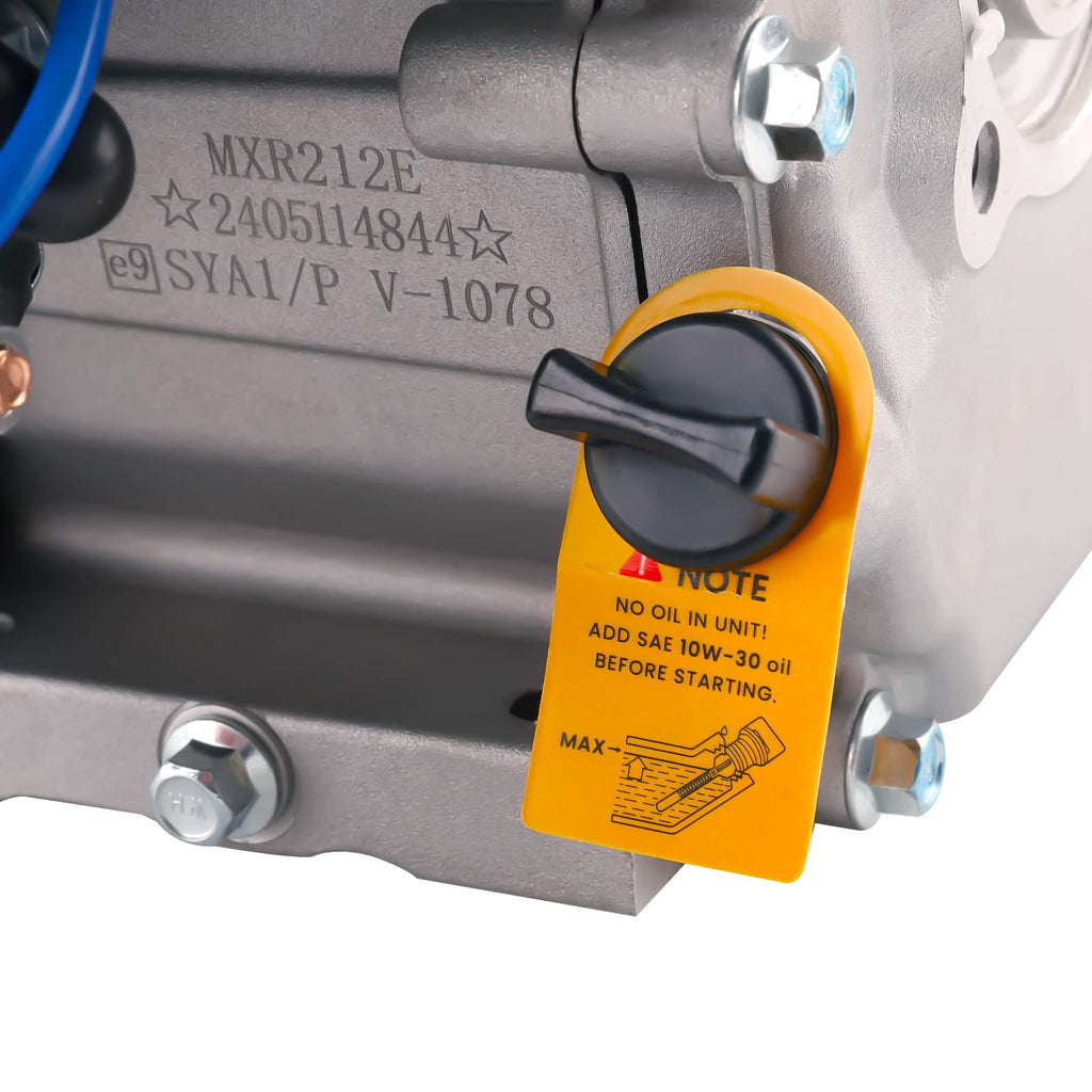 4-takts OHV 212cc benzinmotor med vandret aksel og el-start