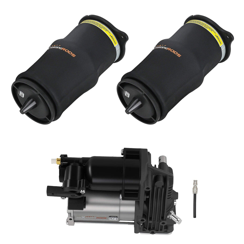 2x luftbælg bag + luftaffjedringskompressor egnet til Mercedes Vito / Viano W639 2003-2014 | A6393280301 A6393200204