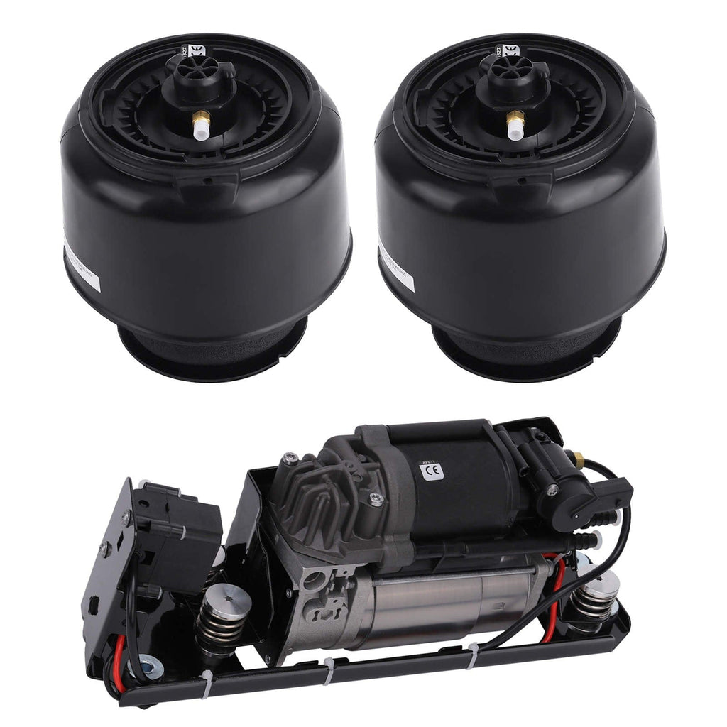 Ilmajousituksen kompressori telineellä + 2x takailmajousi sopii BMW 5-sarja F07 GT / F11 Touring 2009-2016 | 37206789450 37106784379