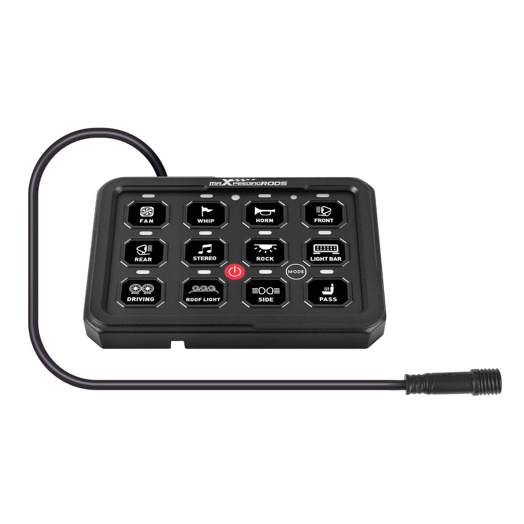 Aluminium berøringsbryterpanel 12 knapper for 4x4 SUV-kjøretøy 80A 960W/12V
