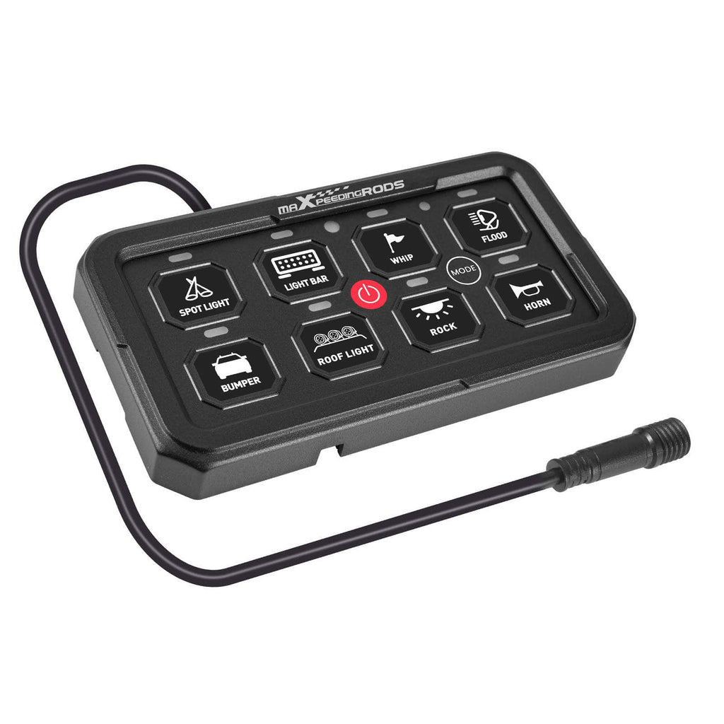 RGB touch-kontaktpanel 8 knapper til lastbil UTV ATV båd universal 12-24V