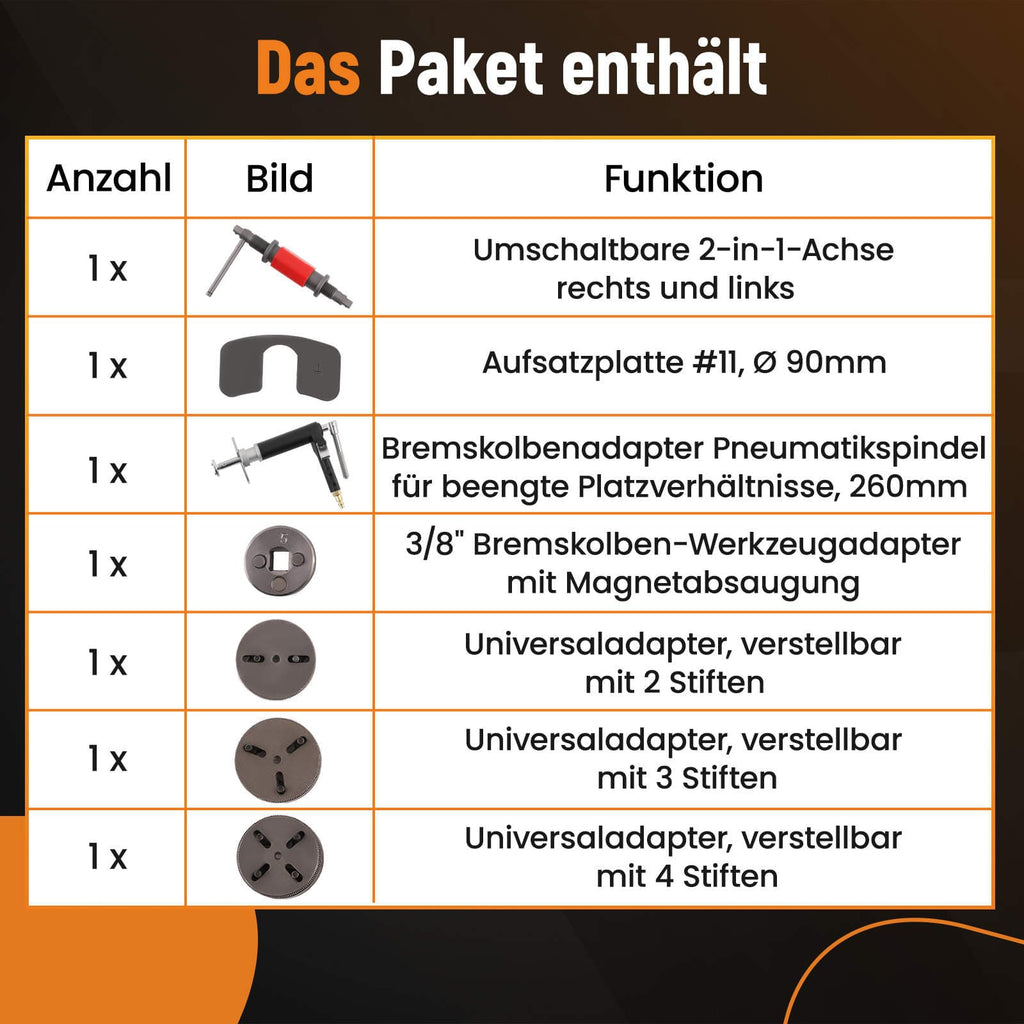Tools Universal, Bromsoksverktygssats, 8x 150.2296