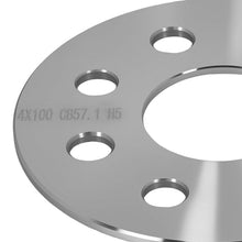 Indlæs billede til gallerivisning 5 mm 4x100 spacere egnet til Volkswagen 57,1 mm CB aluminium M12x1,5 + bolte