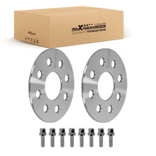 Indlæs billede til gallerivisning 5 mm 4x100 spacere egnet til Volkswagen 57,1 mm CB aluminium M12x1,5 + bolte