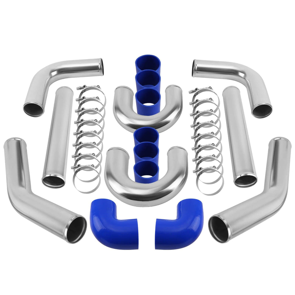 Sort intercooler 600x300x76mm med 3 tommer 76mm rørsæt