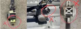 2x Justerbara 3-punkts säkerhetsbälten för bil/lastbil, infällbara