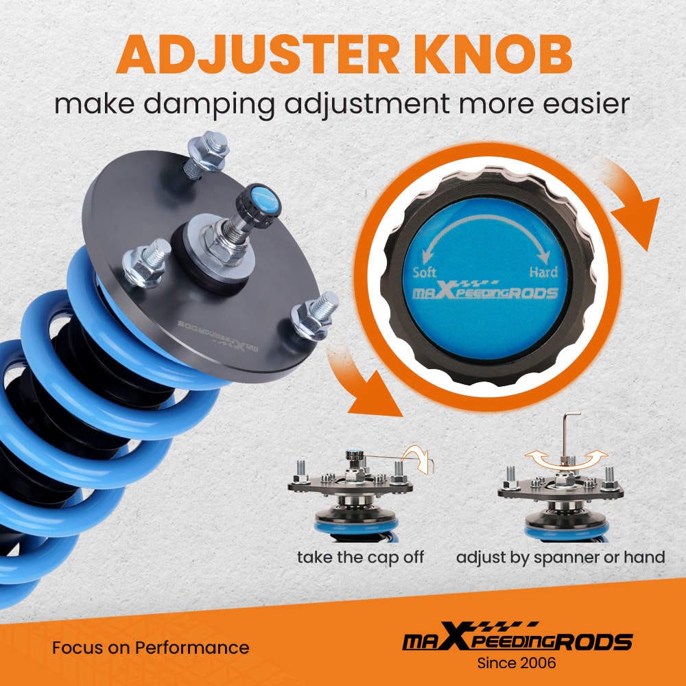 Maxpeedingrods T6 skrutesett egnet for Lexus IS250 IS350 og GS300 GS350 RWD | 24-veis justerbare coilovers, senking