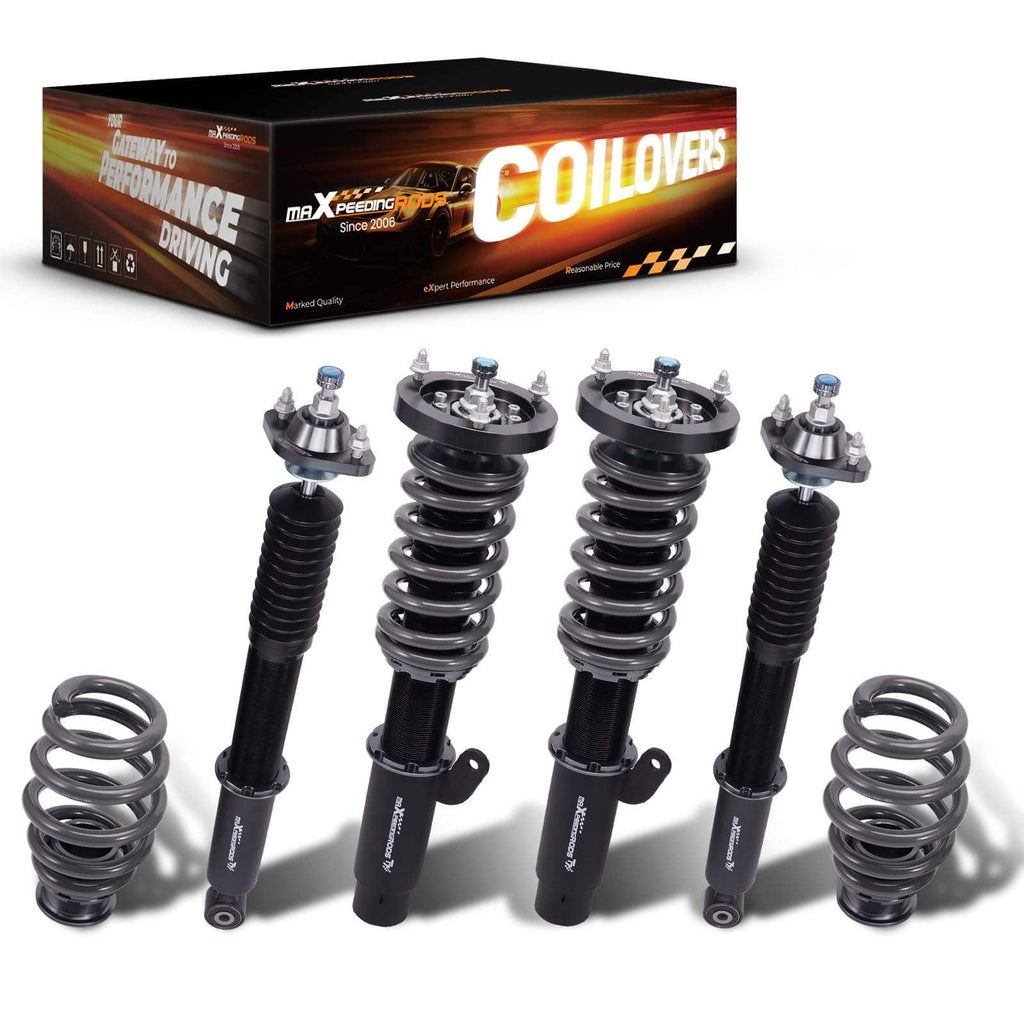 Maxpeedingrods T7 coilovers (gängade stötdämpare) passar till BMW 3-serie E46 1998-2007 | 24-stegs justerbara coilovers, sänkning 25-75 mm