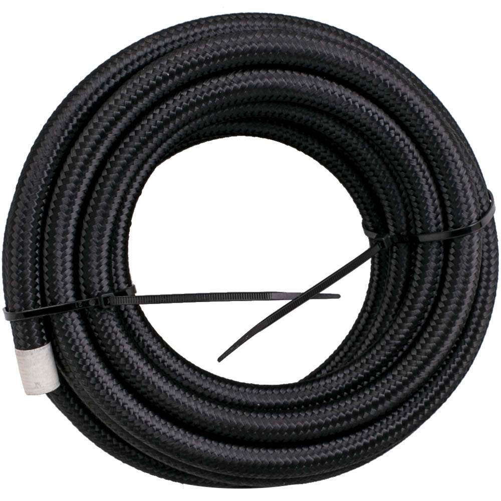 AN6 brændstofslangesæt 6 m (20 ft) nylon/rustfrit stål flettet med 10 drejelige AN6-fittings til brændstof og olie