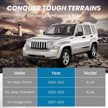 Lataa kuva Galleria-katseluun, 2 tuuman korotussarja, sopii Jeep Liberty KJ/KK -malleihin vuosina 2002–2012 ja Dodge Nitro -malleihin vuosina 2007–2012