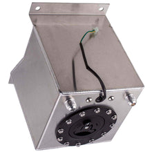 Indlæs billede til gallerivisning Aluminium brændstoftank (fuel cell) 2,5 gallon / 10 liter med niveausensor, sikkerhedsskum og 10AN, universel