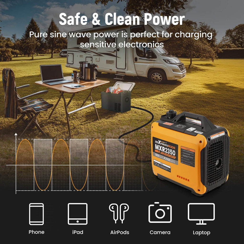 2kW Inverter-generator 58dB – 15kg bærbar 230V & 2x USB