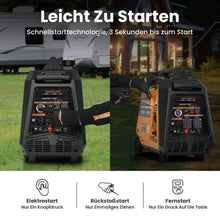 Ladda upp bild till gallerivisning, 3,5kW aggregaat inverter generator benzine LPG 230V 12V elektrische start