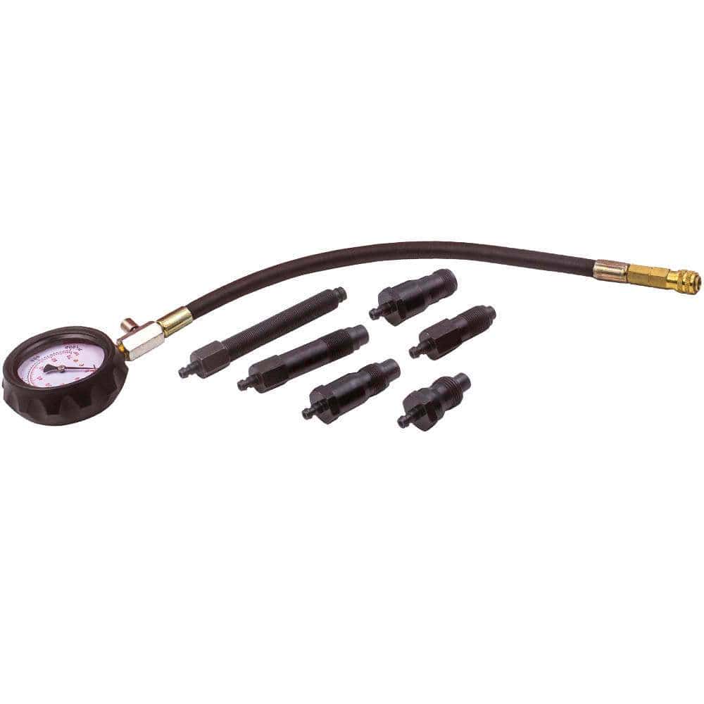 Diesel-kompressionstester 0-70 bar med 13 adaptere til biler, lastbiler, traktorer og maskiner (TDI, CDI)