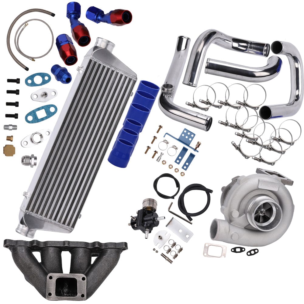 Turbosarja T3/T4-hybridi 450 hv, sopii Honda D-sarjan D15 D15Z1 -moottoreille, sisältää pakosarjan, välijäähdyttimen ja ahtopaineen purkuventtiilin