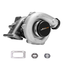 Indlæs billede til gallerivisning Universel turbo T3/T4 T04E A/R .63 kompressorhjul i billet-aluminium, oliekølet, T3 5-bolt downpipe-flange til 1.5-2.5L motorer